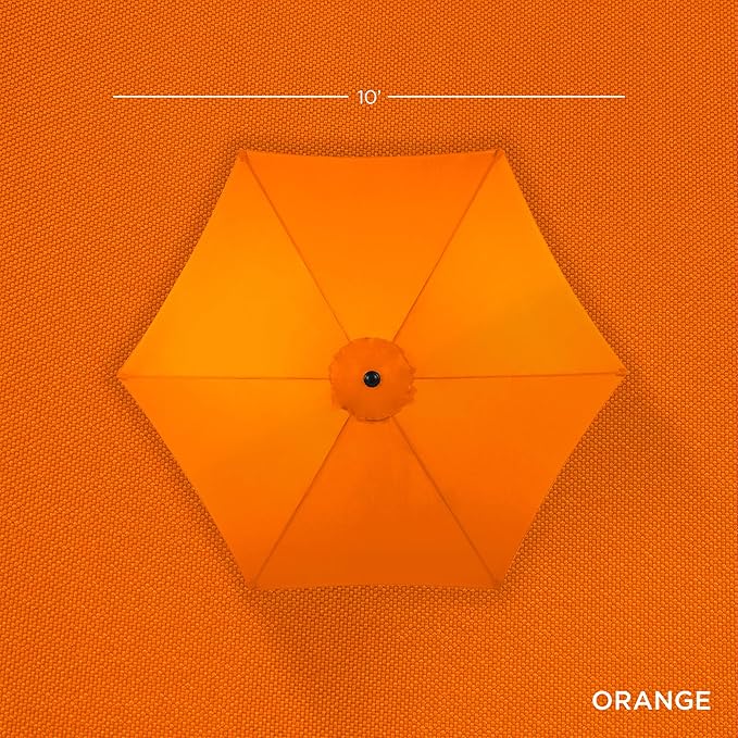 Best Choice Products 10ft Outdoor Steel Polyester Market Patio Umbrella w/Crank, Easy Push Button, Tilt, Table Compatible - Orange