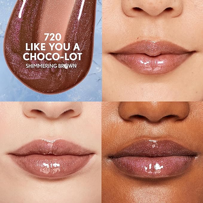 Covergirl Clean Fresh Yummy Plumper Lip Gloss, 720 Like You A Choco-Lot, Shiny, Vegan Formula, Easy to Apply, Minty Flavor, 0.33oz