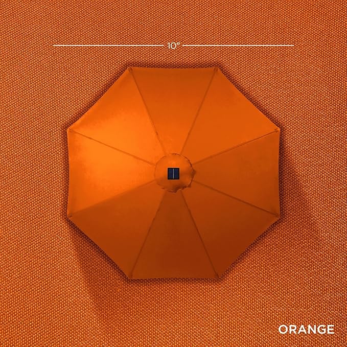 Best Choice Products 10ft Solar Polyester LED Lighted Patio Umbrella w/Tilt Adjustment and UV-Resistant Fabric - Orange