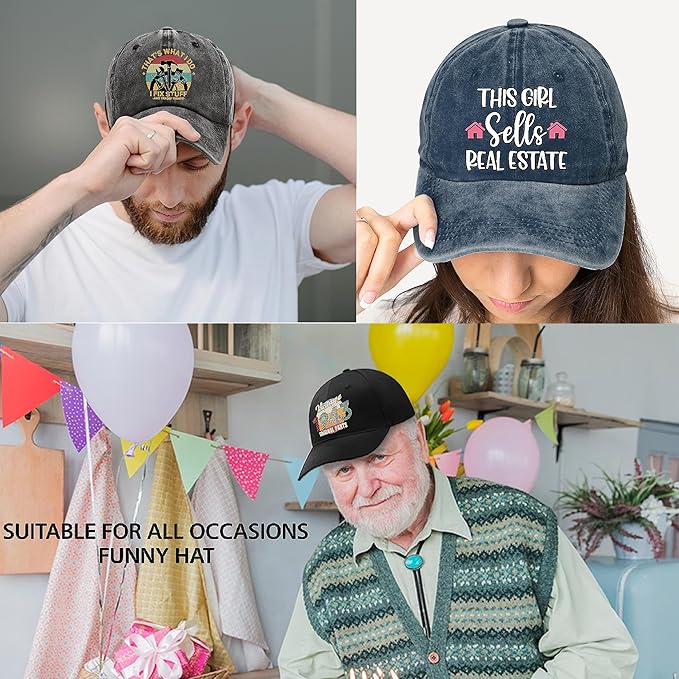 Father of The Monsters Funny Distressed Washed Black Baseball Cap, Vintage Adjustable Cotton Cap, Birthday Appreciate Gifts for Brother Dad Grandpa, Christmas Thanking You Gifts for Dad Uncle