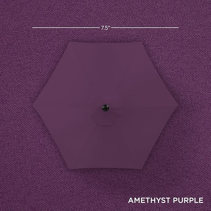 Best Choice Products 7.5ft Heavy-Duty Round Outdoor Market Table Patio Umbrella w/Steel Pole, Push Button Tilt, Easy Crank Lift - Amethyst Purple