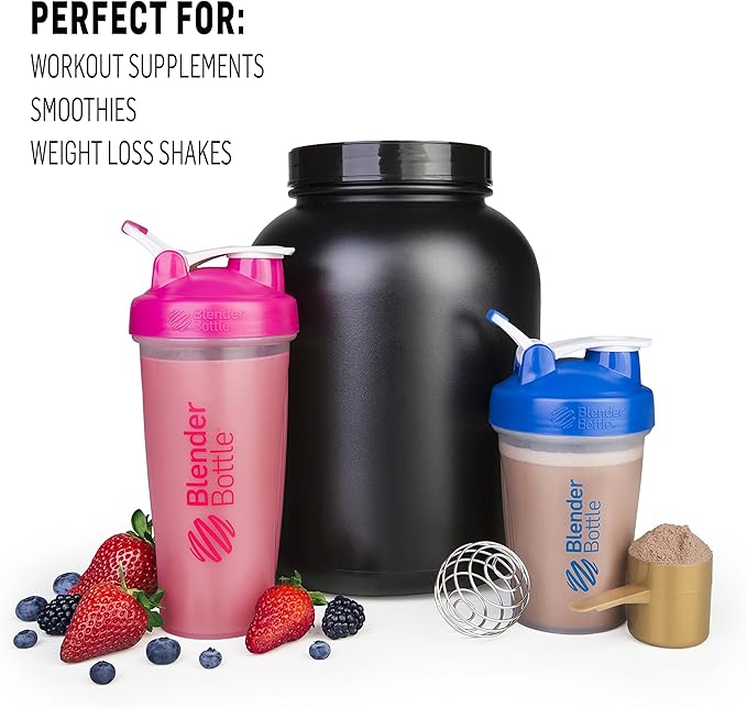 BlenderBottle Classic Shaker Bottle Perfect for Protein Shakes and Pre Workout, 28-Ounce (2 Pack), Moss/Moss and Navy/Navy