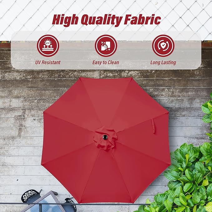 Simple Deluxe 9' Patio Umbrella Outdoor Table Market Yard Umbrella with Push Button Tilt/Crank