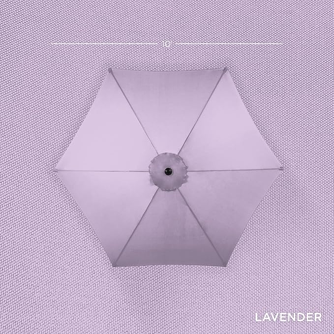 Best Choice Products 10ft Outdoor Steel Polyester Market Patio Umbrella w/ Crank, Easy Push Button, Tilt, Table Compatible - Lavender
