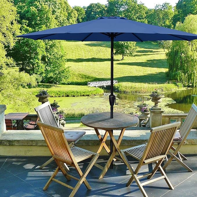 Simple Deluxe 9' Patio Umbrella Outdoor Table Market Yard Umbrella with Push Button Tilt/Crank