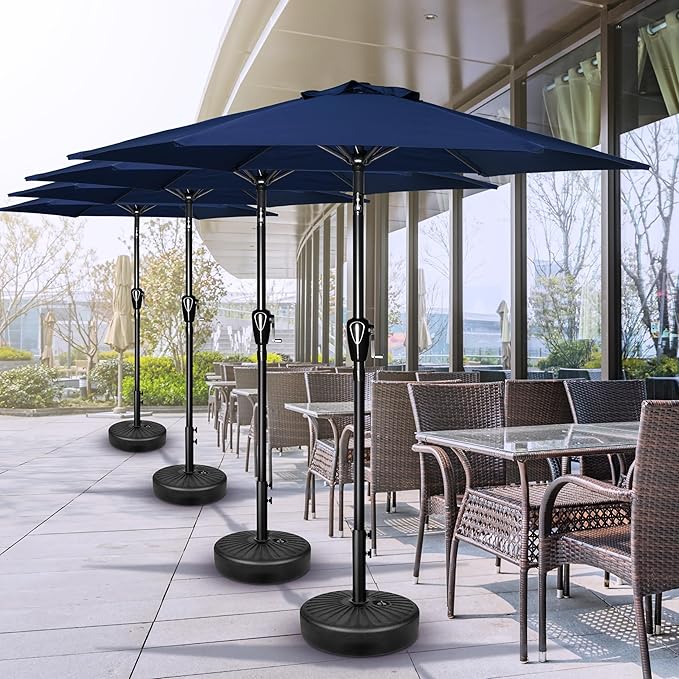 Simple Deluxe 9' Patio Umbrella Outdoor Table Market Yard Umbrella with Push Button Tilt/Crank