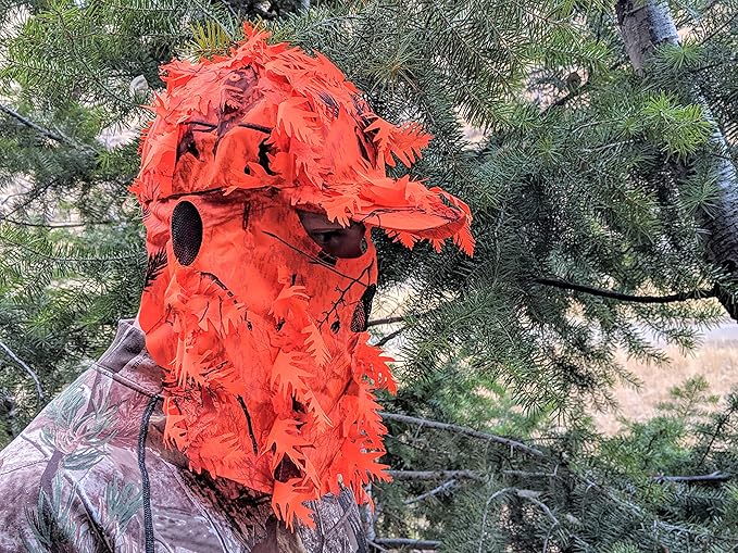 QuikCamo Lightweight 3D Leafy Camo Face Mask & Hat for Hunting, OSFM Adjustable Camouflage Hat, Mossy Oak & Realtree