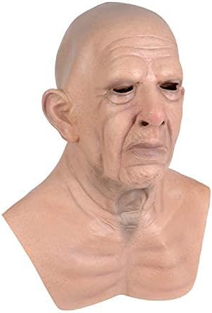 Realistic Old Man Mask Halloween Mask Scary Latex Old Man Grandpa Mask Halloween Wrinkle Face Mask