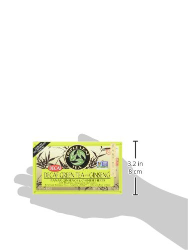 Triple Leaf Tea, Decaf Green Tea with Ginseng, 20 Tea Bags (Pack of 6)