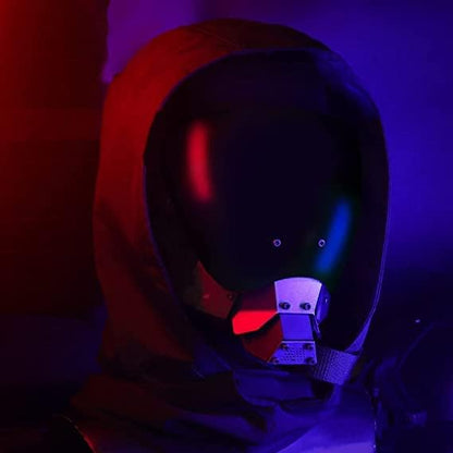 Punk Helmet Half Face Mask/Techwear Mask/Mechanical Mask，Cosplay Samurai Horns Masks Halloween Party Coolplay Gifts