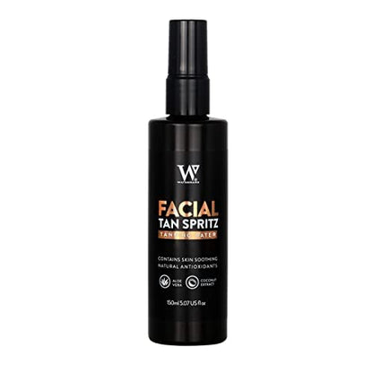 Face Self Tanning Water Aloe Vera 150ml - Self Tan Face Mist, Face Tan, Vegan, DHA Natural Tanning Active no biscuit smell, Tropical smelling