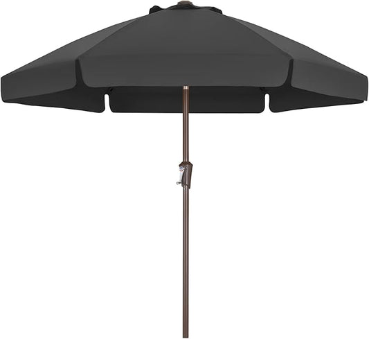 ABCCANOPY Patio Umbrella 7.5ft, Outdoor Table Umbrella with Push Button Tilt and Crank, 8 Ribs Umbrella for Patio Pool Garden Deck (Dark Gray)