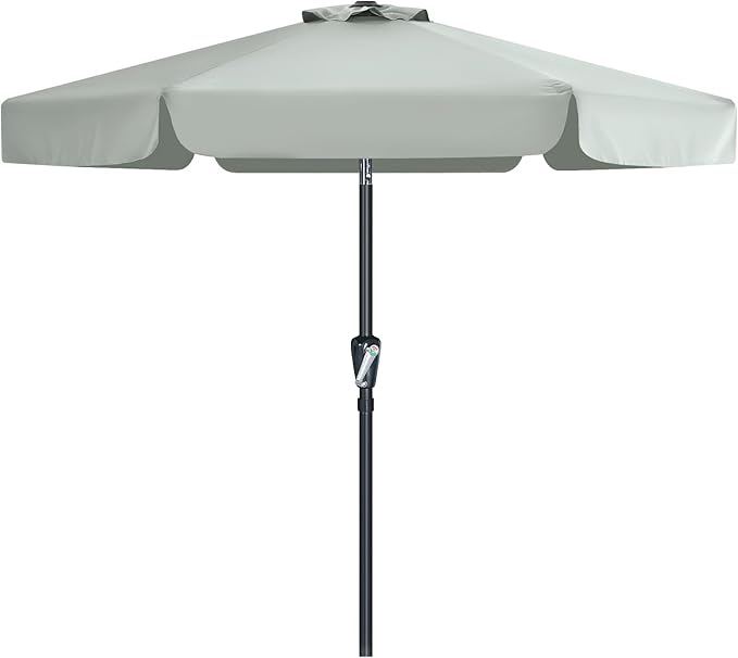 MASTERCANOPY Valance Patio Umbrella for Outdoor Table Market (7.5ft, Light Gray)