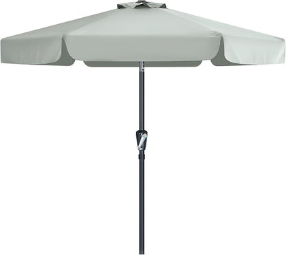 MASTERCANOPY Valance Patio Umbrella for Outdoor Table Market (7.5ft, Light Gray)