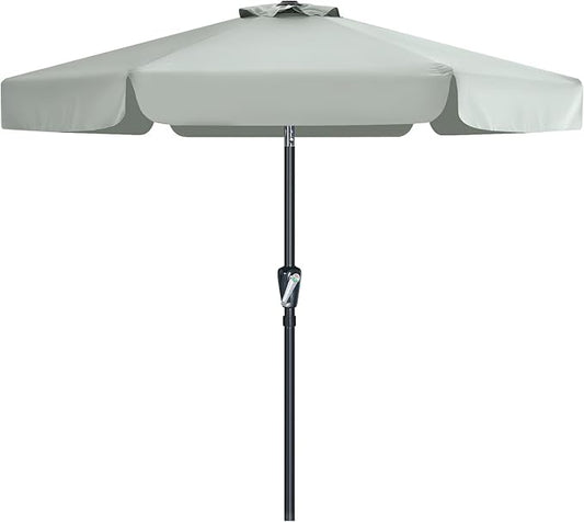 MASTERCANOPY Valance Patio Umbrella for Outdoor Table Market (7.5ft, Light Gray)