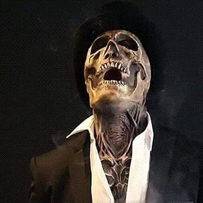 Skull Mask - Scary Full Head Skeleton Headgear - Realistic Halloween Cosplay Latex Horror Mask