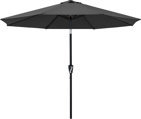 ABCCANOPY 9FT Outdoor Patio Umbrella, 8 Ribs Table Umbrella w/Crank for Easy Set Up, Suitable for Garden, Lawn, Deck & Backyard (Dark Gray)