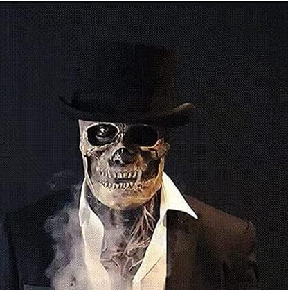 Skull Mask - Scary Full Head Skeleton Headgear - Realistic Halloween Cosplay Latex Horror Mask