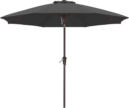 ABCCANOPY 11FT Patio Umbrella, Outdoor Waterproof Table Umbrella with Push Button Tilt and Crank, 8 Ribs UV Protection Pool Umbrella for Garden, Lawn, Deck & Backyard (Dark Gray)