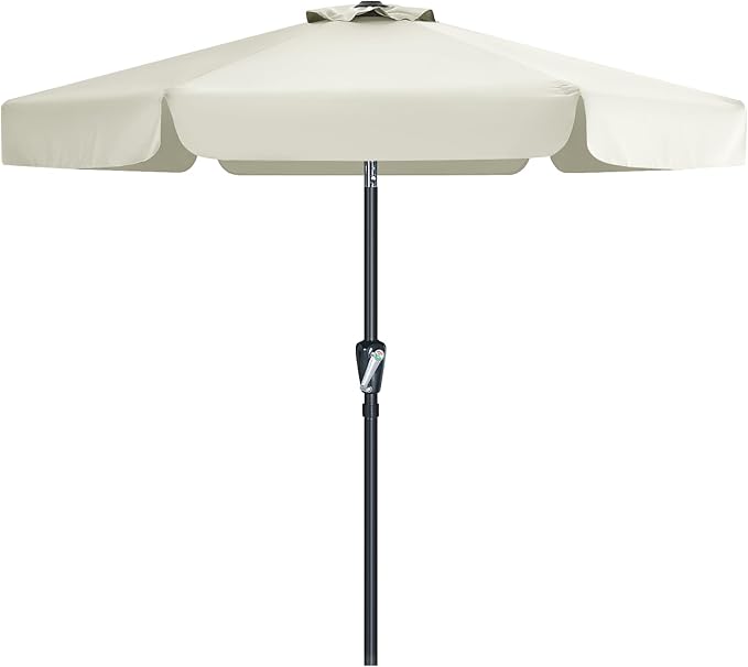 MASTERCANOPY Valance Patio Umbrella for Outdoor Table Market (7.5ft, Light Beige)