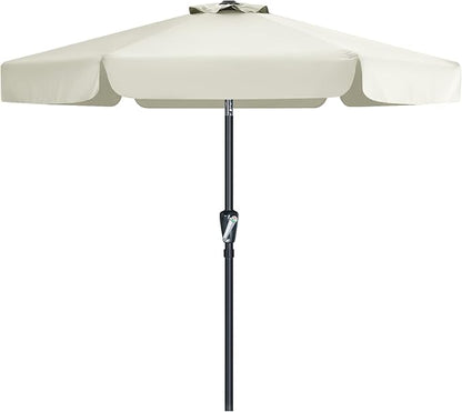 MASTERCANOPY Valance Patio Umbrella for Outdoor Table Market (7.5ft, Light Beige)