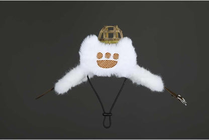 Newcos Monster Wilds Hunter Airu Costume for Cats Cosplay Pet Supplies Costume Accessories Hat Cap Halloween Suit White (Cats Hat, Medium(30-33cm))