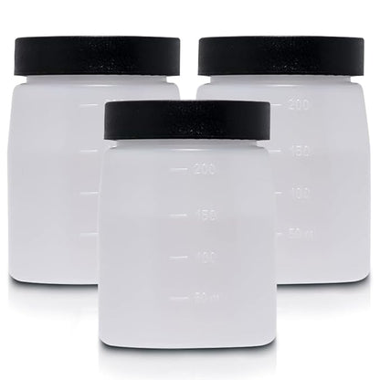 Bronze Tan Spray Tan Replacement Cups with Lids (3Pack) For Bronze Tan Spray Tan Machine 200ml - Machine Not Included - Storage Bottles for DHA Spray Tan