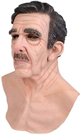 Realistic Old Man Mask Halloween Mask Scary Latex Old Man Grandpa Mask Halloween Wrinkle Face Mask