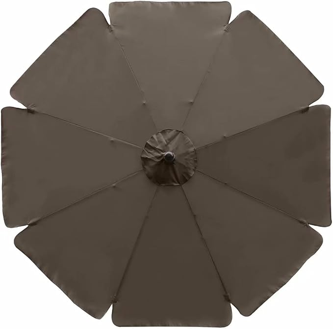 ABCCANOPY Patio Umbrella 10ft, Outdoor Table Umbrella with Push Button Tilt and Crank, 8 Ribs Umbrella for Patio Pool Garden Deck (Brown)