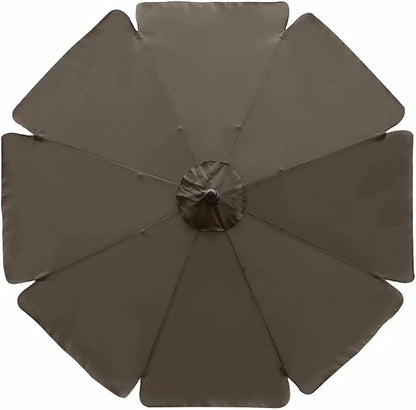 ABCCANOPY Patio Umbrella 10ft, Outdoor Table Umbrella with Push Button Tilt and Crank, 8 Ribs Umbrella for Patio Pool Garden Deck (Brown)