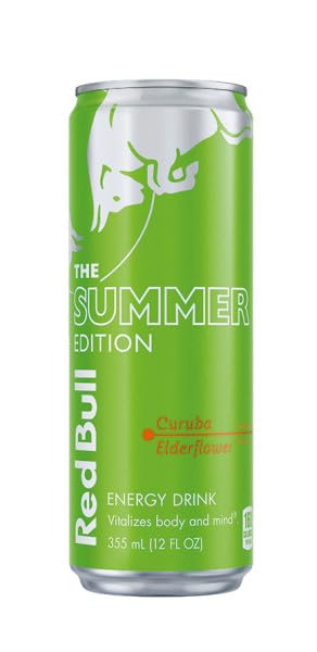 Red Bull Green Edition Energy Drink, Curuba Elderflower, with 114mg Caffeine plus Taurine & B Vitamins, 12 Fl Oz, 6 Packs of 4 Cans (Pack of 24)