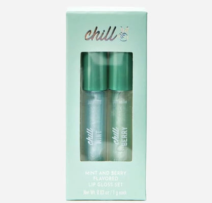 Lip Gloss Duo Mini, Set of 2, Mint & Berry, Green/Blue