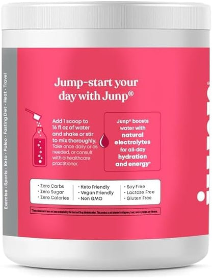 JUNP Electrolytes Powder No Sugar No Carbs – Wild Berry Fruit Flavor Drink Mix - Potassium & Salt Electrolyte Hydration Powder Zero Calorie Sugar Free Electrolyte Powder, Keto Friendly, 180 Servings