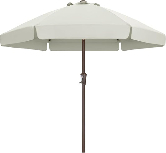 ABCCANOPY 7.5ft Patio Umbrella, Outdoor Table Umbrella with Push Button Tilt and Crank, Market Umbrella for Patio Pool Garden Deck (Light Beige)