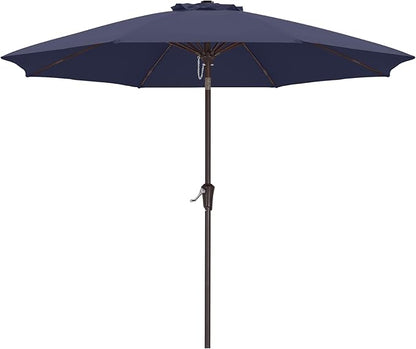 ABCCANOPY 9FT Outdoor Patio Umbrella, 8 Ribs Table Umbrella w/Crank for Easy Set Up, Suitable for Garden, Lawn, Deck & Backyard (Navy Blue)