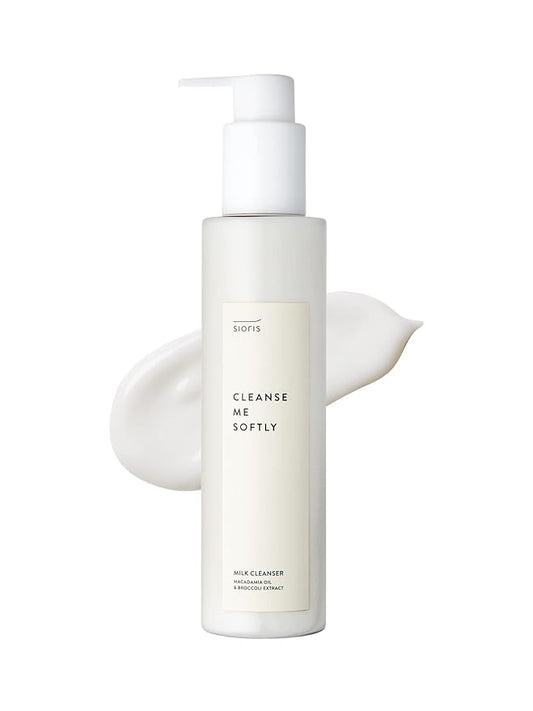 SIORIS Cleanse me softly milk cleanser, Vegan, Daily gentle skin cleanser, natural citrus 62.6% water, Macadamia seed oil, cleansing milk for dry and sensitive skin