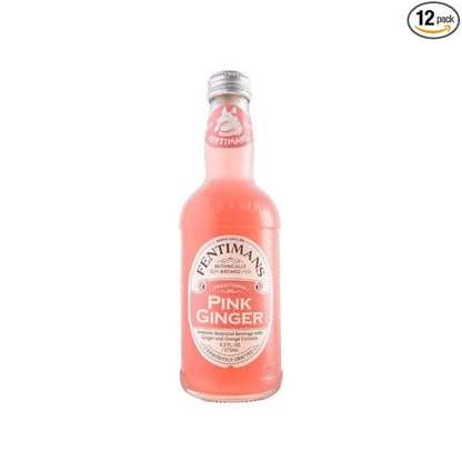 Fentimans Sparkling Pink Ginger Drink - Ginger Beer Non Alcoholic, Ginger Ale, Natural Craft Soda, Mixer, No Artificial Sweeteners or Preservatives, Botanically Brewed - 9.3 Fl Oz (Pack of 12)