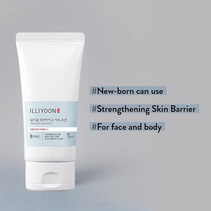 Illiyoon Ceramide Ato Lotion | Lightweight Moisturizer for Dry & Sensitive Skin, Barrier Repair for Face and Body, Mild for Babies, Vegan Certified, Korean Skincare, 2.29 fl.oz.