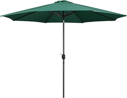 Yaheetech 11FT Patio Umbrella Outdoor Market Table Umbrella with Push Button Tilt & Crank for Garden/Lawn/Deck/Backyard/Pool/Beach, 8 Ribs, Dark Green