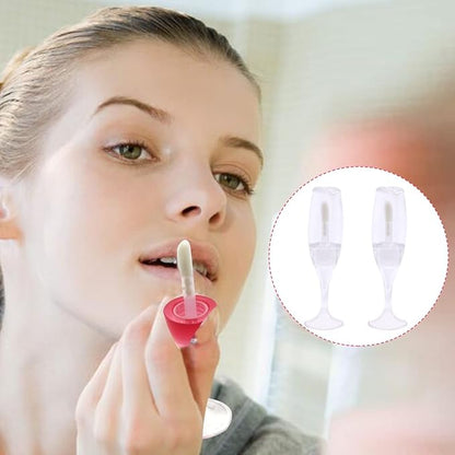 FZBNSRKO 10 Pcs Lip Gloss Tubes Mini Wineglass Shaped Empty Lip Mini Refillable Bottles Lip Gloss Tube Lip Balm Containers Glaze Container for Women Girls(8ml,Transparent)