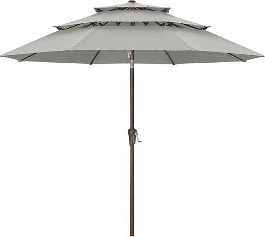 ABCCANOPY 9FT 3 Tiers Patio Umbrella (Gray)