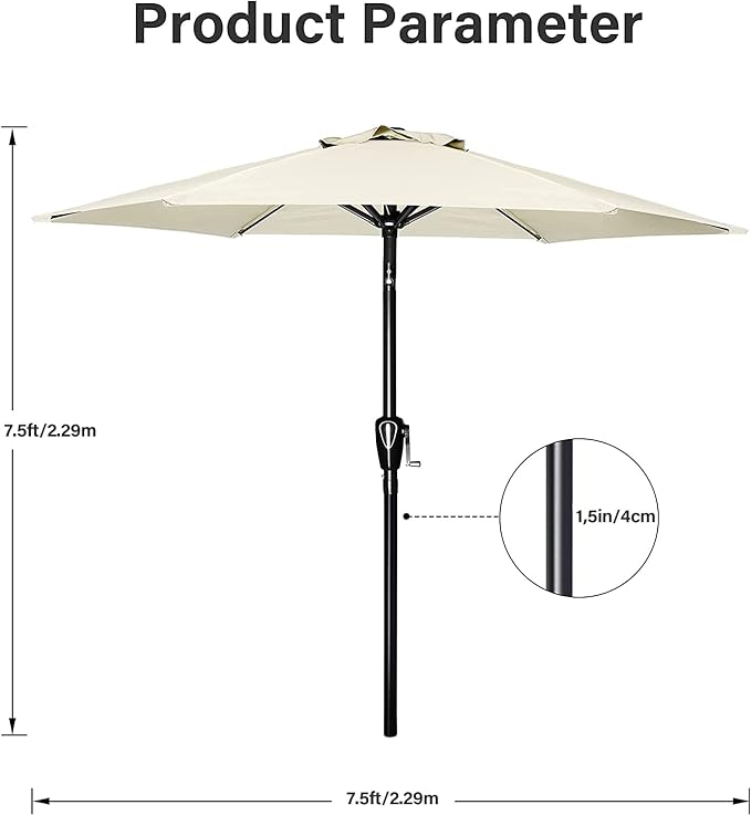 Simple Deluxe 9' Patio Umbrella Outdoor Table Market Yard Umbrella with Push Button Tilt/Crank