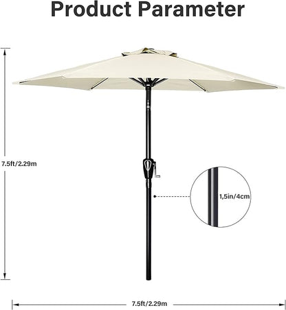 Simple Deluxe 9' Patio Umbrella Outdoor Table Market Yard Umbrella with Push Button Tilt/Crank