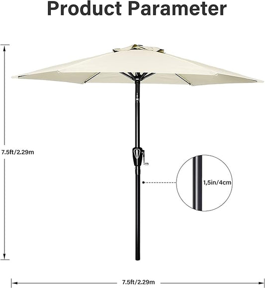 Simple Deluxe 9' Patio Umbrella Outdoor Table Market Yard Umbrella with Push Button Tilt/Crank