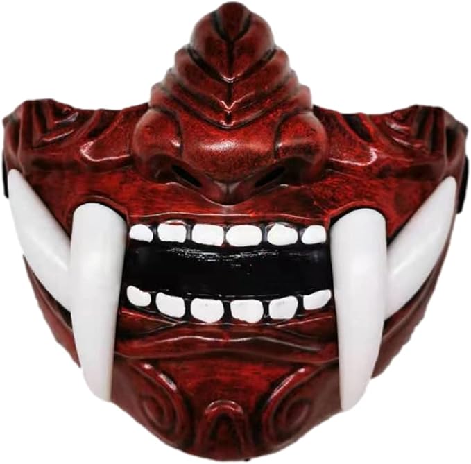 GK-O Japanese Monster Devil Hannya Mask Noh Demon Oni Samurai Half Face Sheild