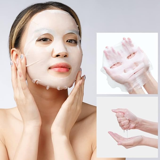Retinol + Hyaluron Serum Korean Sheet Mask Sheet Gift Pack [20 Count] Plumping Glowing Luminating Hydrating Rejuvenating Sheet Mask Gift Pack