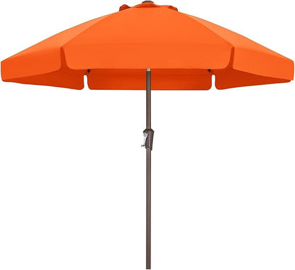 ABCCANOPY 7.5ft Patio Umbrella, Outdoor Table Umbrella with Push Button Tilt and Crank, Market Umbrella for Patio Pool Garden Deck (Orange)