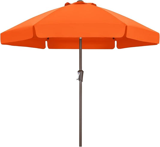 ABCCANOPY 7.5ft Patio Umbrella, Outdoor Table Umbrella with Push Button Tilt and Crank, Market Umbrella for Patio Pool Garden Deck (Orange)