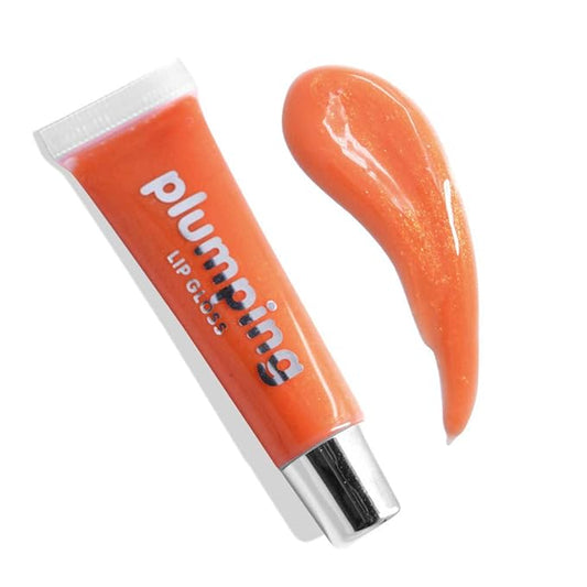 MAEPEOR Plumping Lipgloss 9 Colors Moisturizing Lip Plumper Shiny Jelly Lip Gloss Natural Liquid Lipstick for Women and Girls (Glitter Glossy, 06#Earthy Yellow)