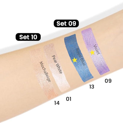 Kaely 2Pcs Cream Eyeshadow Stick Set for Eyes,Vioiet & Royal Blue Shimmer Pen,Eye Brightener Halloween Makeup,sombras para ojos,Smooth Eye Shadow Highlighter Crayon Pencil Waterproof,09+13